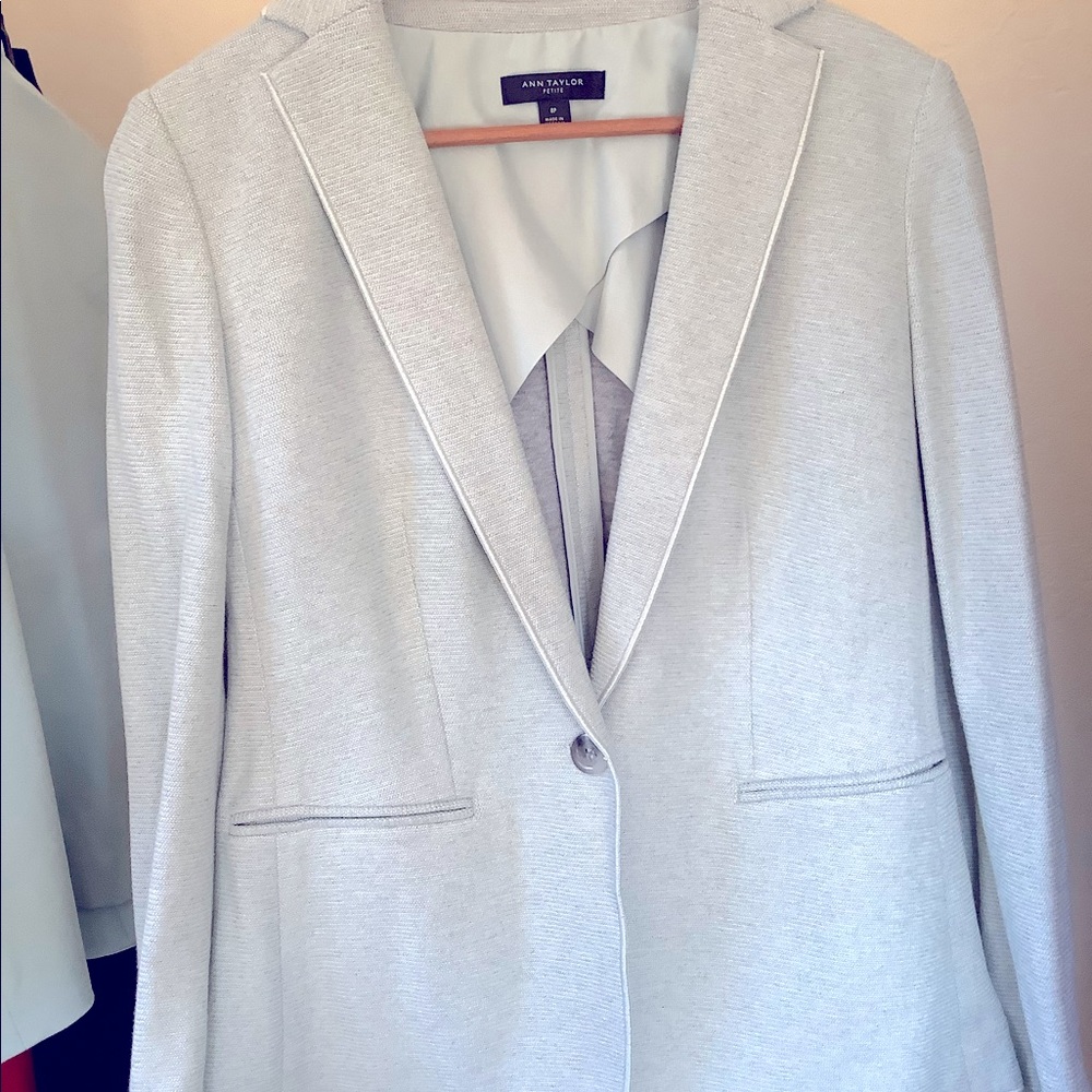 Ann Taylor Knit Blazer Seafoam